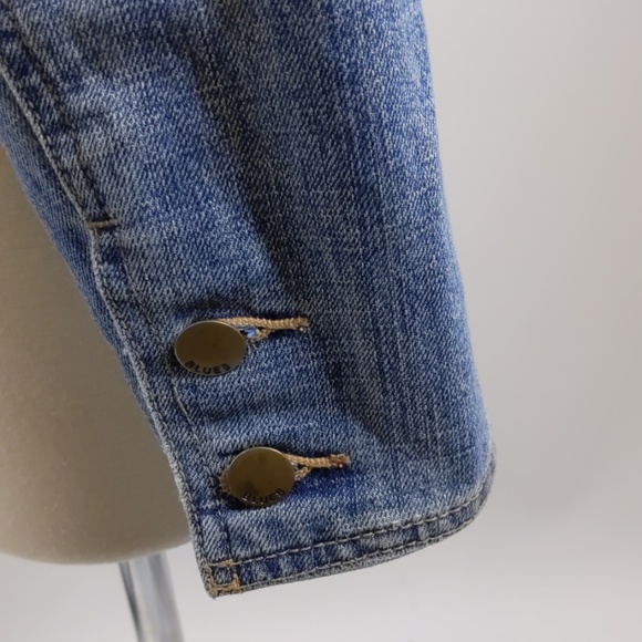 Baccini military style blue denim jacket-sz PM